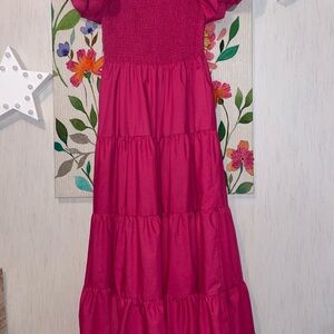 Pink Tiered Maxi Dress